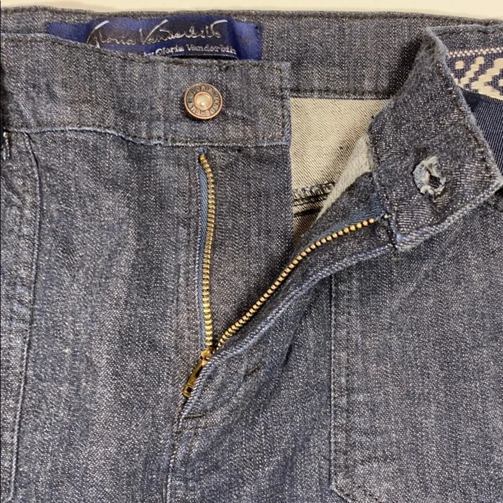 Gloria Vanderbilt SZ 8 Belted Blue Denim Jeans Capri New. D22 - Picture 10 of 12